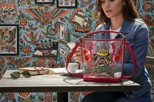 Ed Hardy Forever Tattoo New PVC Red Bulldog Transparent Tote Beach Bag