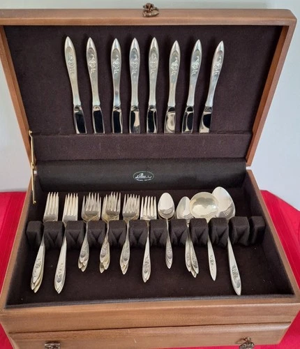 Romance Rose by International Sterling Silver Flatware Set Service For 8+