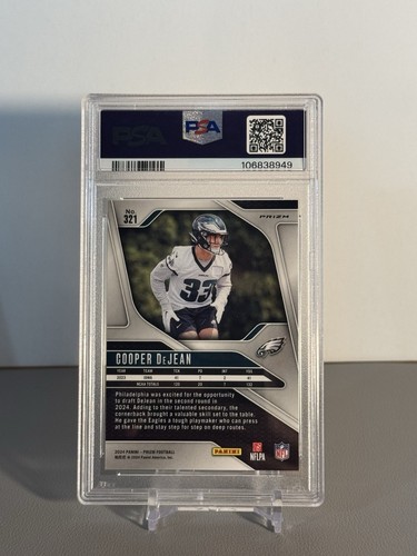 2024 Panini Prizm NFL Cooper DeJean Silver Prizm (RC) PSA 10 * Pop 25 - Bild 2 von 2