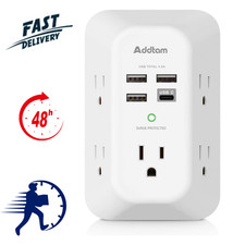 USB Wall Charger Surge Protector 5 Outlet Extender with 4 USB Charging Ports 1