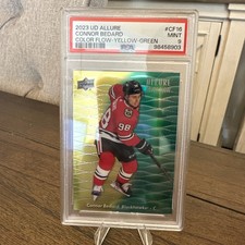 Connor Bedard 2023-24 Upper Deck Allure - Color Flow Yellow Green #CF-16  Psa 9