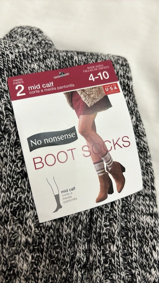 Paquete de 4 pares de calcetines holgados NO NONSENSE para mujer negros jaspeados 4-10 media pantorrilla Foto 3 de 4