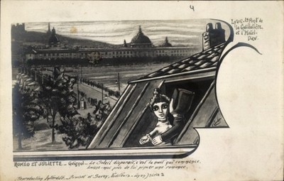 Postcard Lyon Rhône, Pont de la Gvillotiere, Hotel Dier, Romeo et... - 4961468