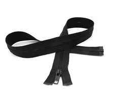 YKK 5 5" - 36" Black Oxidized Auto-Lock Jacket Zipper Medium Weight Separating