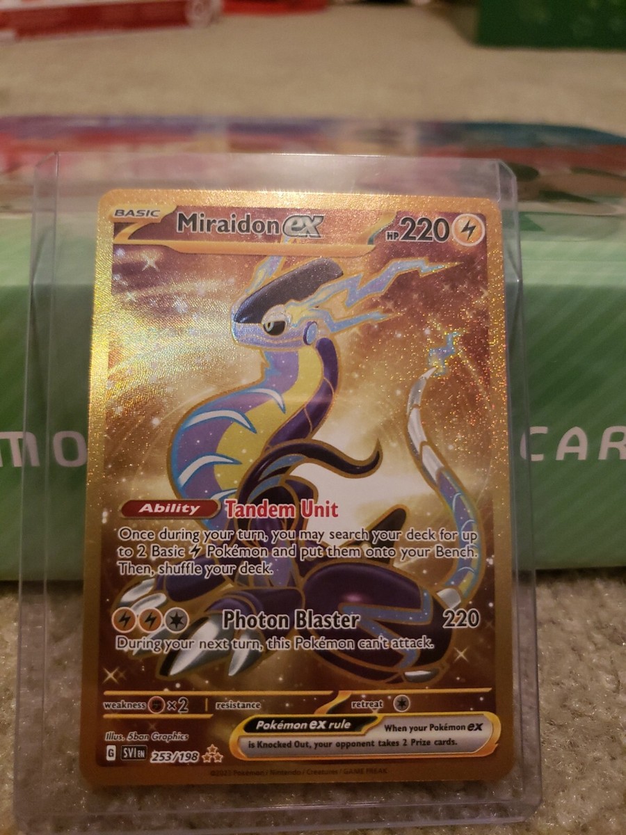 Pokemon TCG Miraidon EX Scarlet & Violet 253/198 Gold Secret Hyper Rare NM | eBay Pokemon TCG Miraidon EX Scarlet & Violet 253/198 Gold Secret Hyper Rare NM | eBay