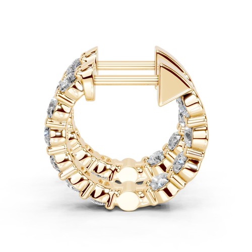 1.12 CTTW Round Lab Grown Diamond Hoop Earrings In 14K Gold (F-G, VS1-VS2) - Picture 11 of 16