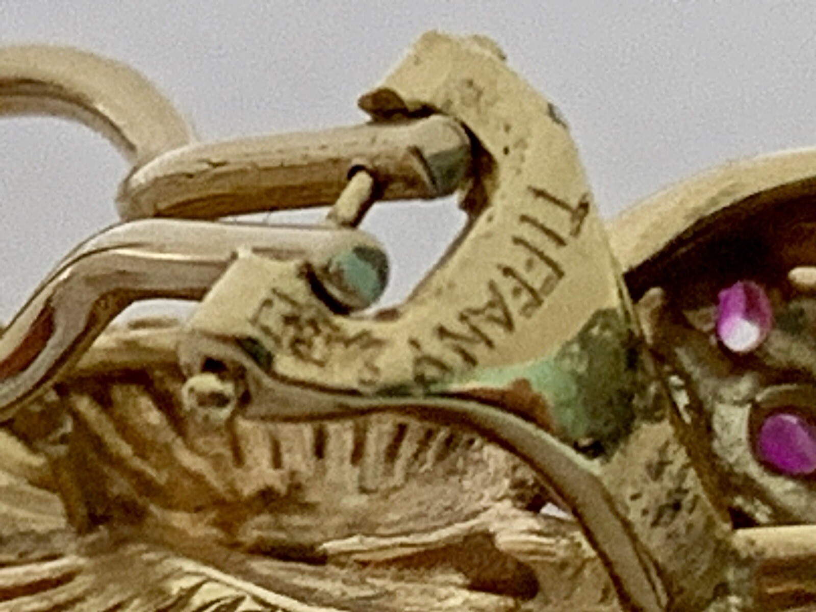 Vintage SOLID 14k YELLOW GOLD AND RUBY EARRINGS, … - image 7