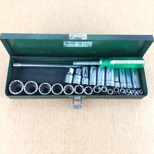 Sk 27 Pc Sae 38 14 Drive Socket Set With Metal Box Shallow Deep Vtg Usa