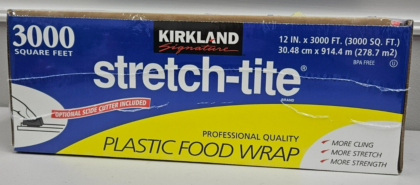 Kirkland Signature Stretch Tite Plastic Film Food Wrap 3000 ft x 12" 12
