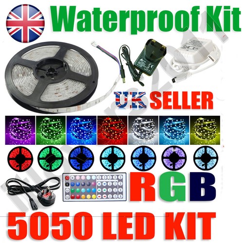 10M/5M 5050 RGB 150/300 Waterproof LED Strip Light Kit + Adapter + IR + Remote - Picture 6 of 14