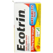Ecotrin Regular Strength Aspirin, Arthritis Pain Relief, 325mg Regular Streng...