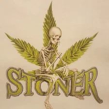 STONER SKELETON SKULL POT WEED MARIJUANA LEAF MARY JANE SHIRT #MJ-8 POCKET