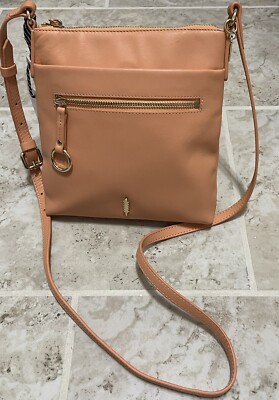 $148 New THACKER Crossbody Leather Bag Tangerine