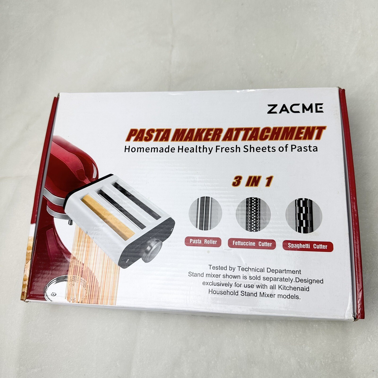Zacme Stainless Steel 3 in 1 Pasta Maker Attachment For KitchenAid Stand Mixer eBay