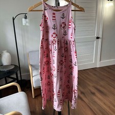 Girls Mini Rodini Pink Nautical Lighthouse Tank Dress 10/11Y