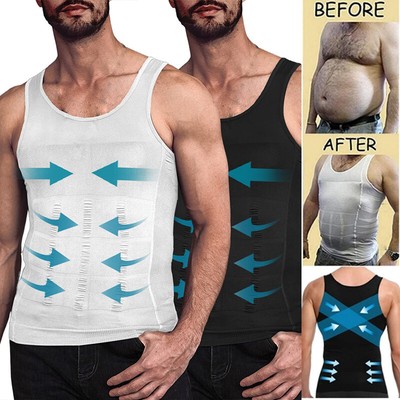 Herren Kompressionsshirt zum Verbergen von Gynäkomastie Moobs Body Shaper Weste