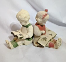 Salt Stone Boy & Girl Reading Bookends