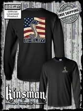 Carroll Shelby Cobra US Flag Logo 2-Sided Long Sleeve T-Shirt