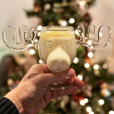 National Lampoon's Christmas Vacation Moose Mug 8 Ounce Glass Clear