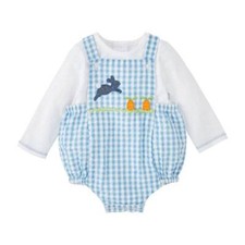 Mud Pie Easter Bunny Blue Gingham Bubble and ...