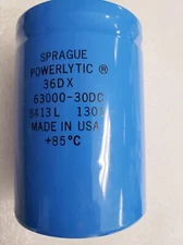 SPRAGUE CAPACITOR#36DX/SAME AS#DCM633U030DC28/#DCM6300H030DC2B/ 63000UF30VDC