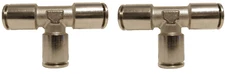 2 Air Suspension System Fittings 3/8" Air Hose Push In To 3/8" 3 Way Tee Union 