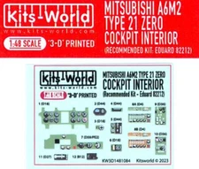 Kits World Decals 1/48 3D Decals A6M2 ZERO INTRUMENT PANEL SET Eduard