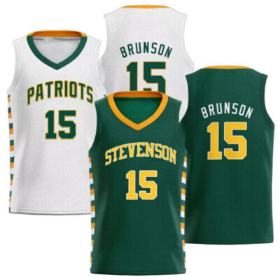 Throwback Brunson #15 High School Basketball Jersey Stevenson Stitched Name