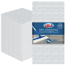 Dry Sweeping Cloth Refill Pads LOLA 48 Pk - Compatible with Swiffer Floor Mop