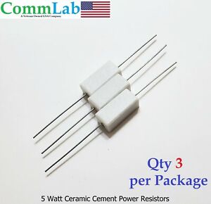 4.7K ohms 5 pieces 5 Watt 5% Metal Oxide Power Resistors