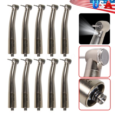1-10 Dental LED Fiber Optic High Speed Handpiece 4 Spray Turbine Fit NSK Coupler
