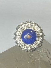 Poison ring Size 8 sterling silver blue lapis lazuli  women girls