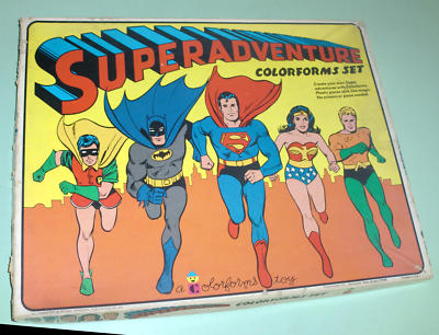 SUPERADVENTURE COLORFORMS SET Rare DC 1974 Aquaman Batman Wonder Woman Superman