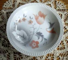 Vintage Syracuse China Shelledge PINK Tulips 8" Shallow Soup Bowl  ~