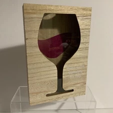 Wooden Wine Cork Holder Shadow Box Frame Free Standing 9" x 6"