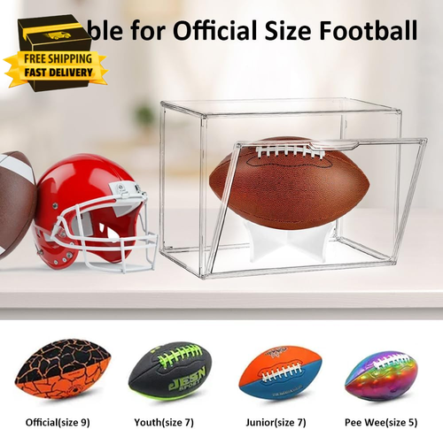 Football Display Case Acrylic Football Storage Box Full Size Assemblable Footbal - Picture 5 of 7