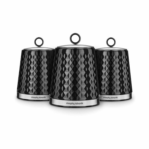 3x Kitchen Canisters Morphy Richards 978053 Dimensions Tea/Coffee