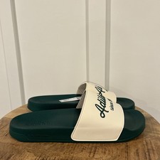 Zapatilla de Ducha Adidas Adilette Talla 15-Para Hombre Verde Blanco Toboganes GW8749 NUEVA