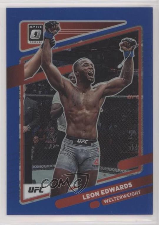 2022 Panini Donruss Optic UFC Blue Prizm 24/99 Leon Edwards #62 0c6