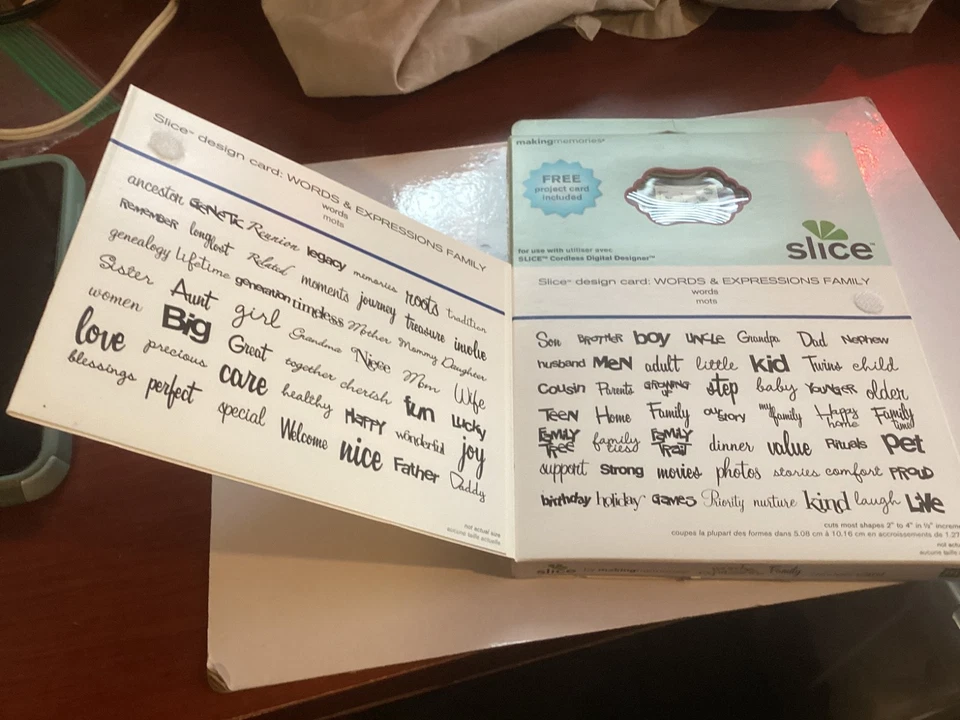 4 Making Memories SLICE- Word Expression Family And Think Pink, New, Noel, Wed - Image 3 of 4