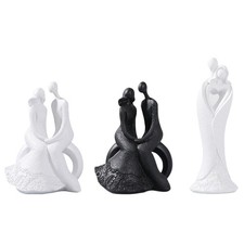Couple Statue Lovers Sculpture Modern Desktop Ornament for Bedroom Anniversary