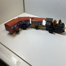 Vintage Wind Up Western Express Comic Tin Toy Train Zig Zag MTU Korea Works 10.5