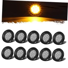 10Pcs 2.5" Round 13 LED Side Marker Clearance Lights with Reflectors for Amber