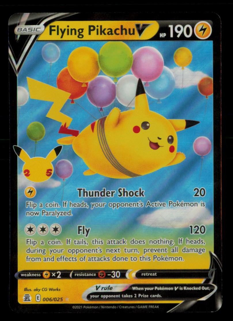 Flying Pikachu V 006/025 Holo V Rare Celebrations Pokemon Near Mint