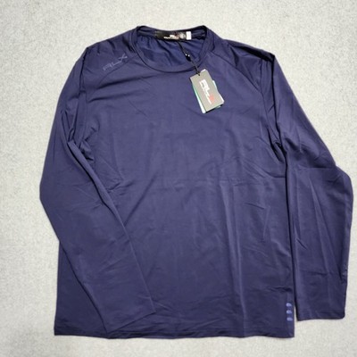 RLX Ralph Lauren Golf New Preformance Long Sleeve T-Shirt Large Navy NWT $128