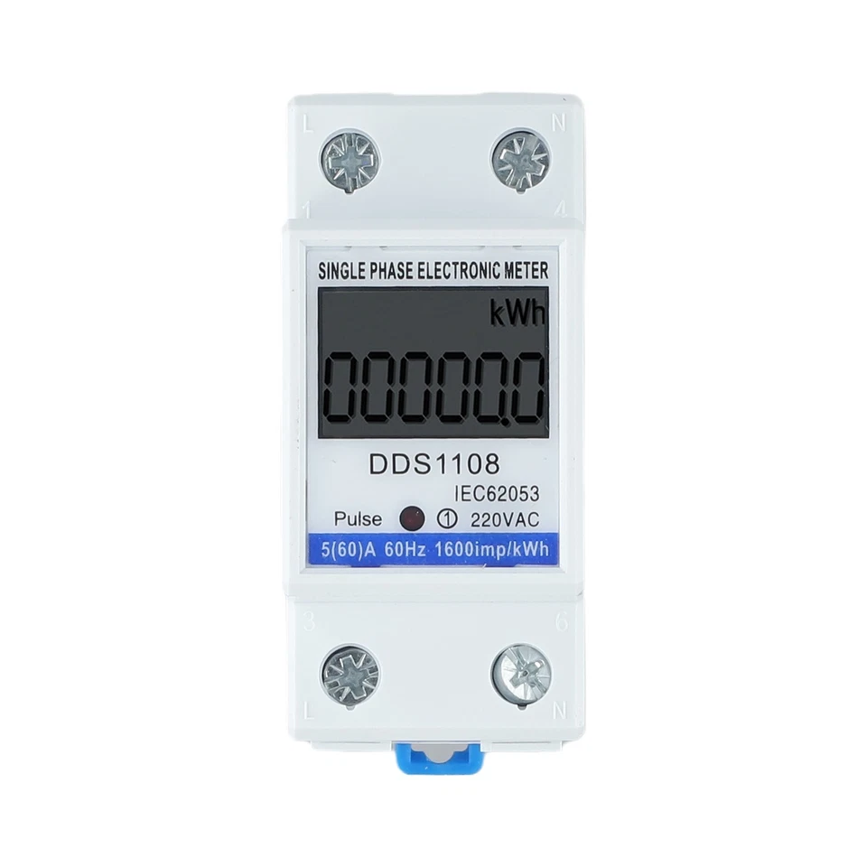 Single Phase LCD Electric Energy Meter KWH Watt Hour Meter 220V 5(60)A 50/60Hz - Image 4 of 4