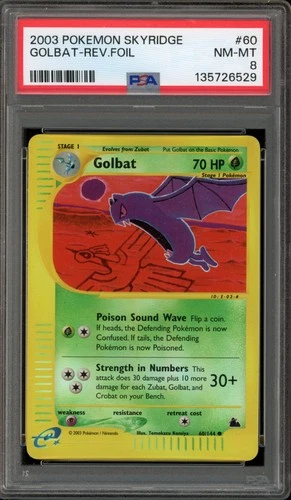 Pokemon Golbat Skyridge Reverse Holo #60 PSA 8