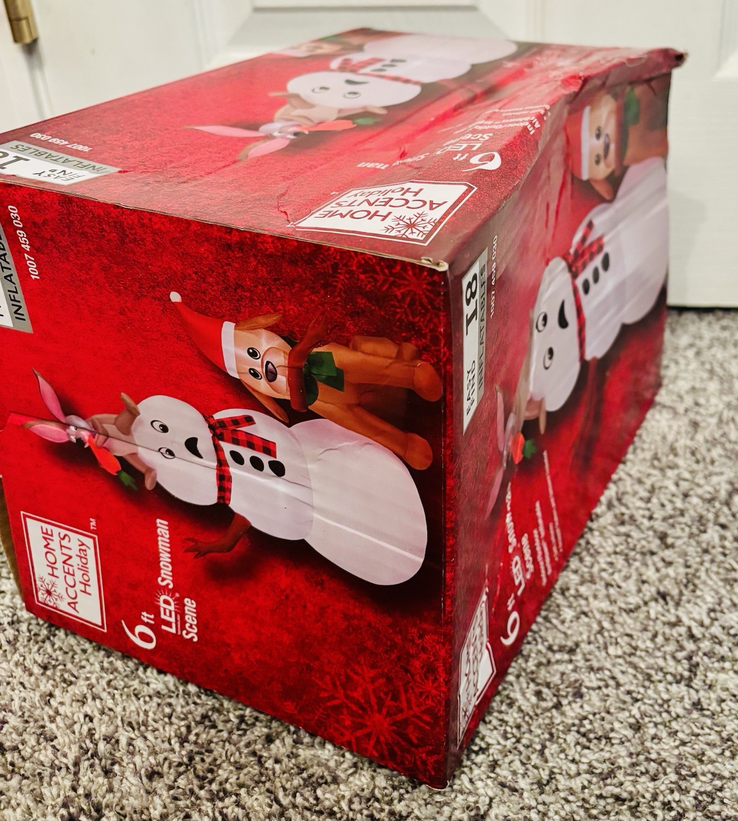 Home Accents Holiday Christmas Snowman Funny Bunny Dog Scene Airblown Inflatable