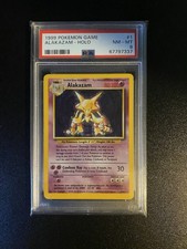 1999 Pokemon Game Alakazam Holo PSA 8 Mint 1/102 Base Set Unlimited Rare Card 1 on eBay