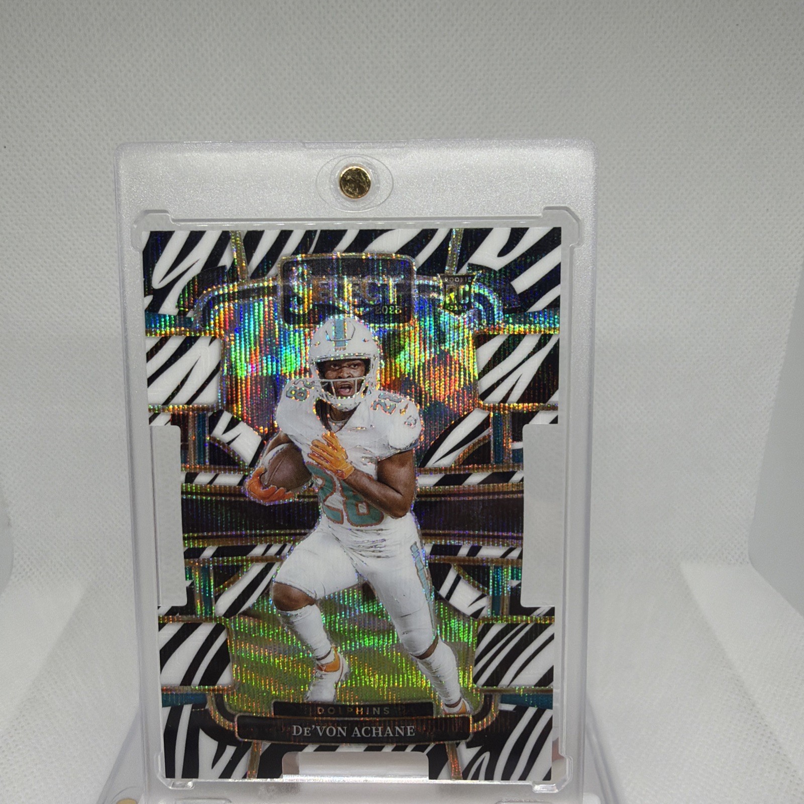 2023 Panini Select - Concourse De'Von Achane #63 Zebra Prizm (RC)